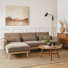 Ъглов разтегателен диван VIVI - кафяв V38 Ъглов разтегателен диван VIVI - кафяв V38