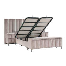 Тапицирана спалня с матрак MOONLIGHT 180 x 200 - бежов 03 Тапицирана спалня с матрак MOONLIGHT 180 x 200 - бежов 03