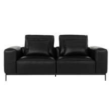 Кожен диван - двойка HALS LUX - черен