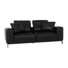 Кожен диван - двойка HALS LUX - черен
