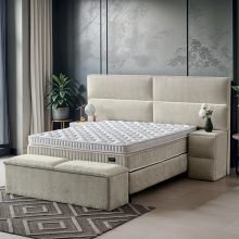 Тапицирана спалня с матрак PUZZLE 180 х 200 - крем 01 Тапицирана спалня с матрак PUZZLE 180 х 200 - крем 01