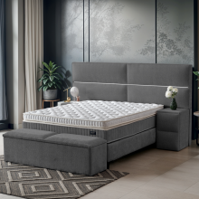 Тапицирана спалня с матрак PUZZLE 160 x 200 - сив 16