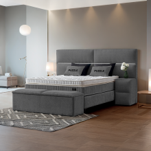 Тапицирана спалня с матрак PUZZLE 160 x 200 - сив 16