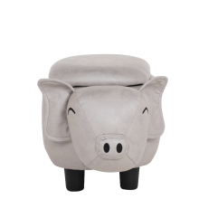 Детска табуретка с ракла - сиво прасе Детска табуретка с ракла - сиво прасе