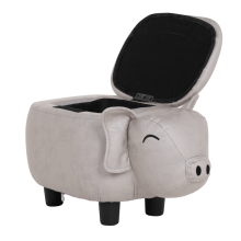 Детска табуретка с ракла - сиво прасе Детска табуретка с ракла - сиво прасе