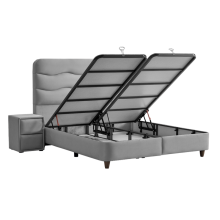 Тапицирана спалня с матрак WAVE 140 x 200 - светлосив 25