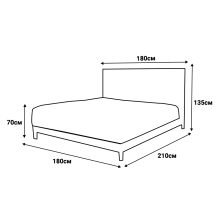 Тапицирана спалня с матрак WAVE 180 x 200 - светлосив 25