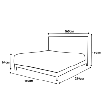 Тапицирана спалня с матрак COMO 160 x 200 - слонова кост AN