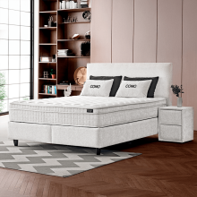 Тапицирана спалня с матрак COMO 160 x 200 - слонова кост AN