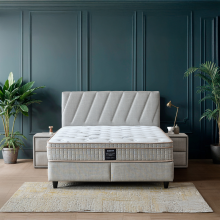 Тапицирана спалня с матрак SIESTA 160 x 200 - сив 02 Тапицирана спалня с матрак SIESTA 160 x 200 - сив 02