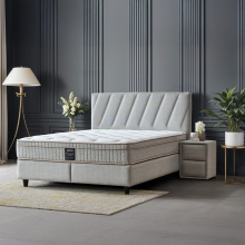 Тапицирана спалня с матрак SIESTA 160 x 200 - сив 02 Тапицирана спалня с матрак SIESTA 160 x 200 - сив 02