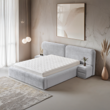 Тапицирана спалня с матрак MYKONOS 160 х 200 - сребърен AN Тапицирана спалня с матрак MYKONOS 160 х 200 - сребърен AN