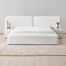 Тапицирана спалня с матрак MYKONOS 180 х 200 - слонова кост SY