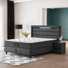 Тапицирана спалня с матрак COTTON 180 x 200 - графит 501 Тапицирана спалня с матрак COTTON 180 x 200 - графит 501