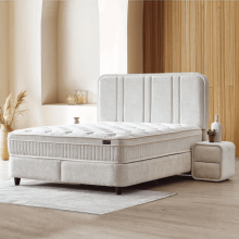 Тапицирана спалня с матрак HUGO 140 x 200 - перла SY Тапицирана спалня с матрак HUGO 140 x 200 - перла SY