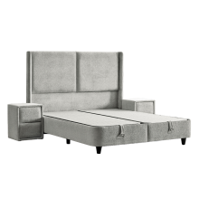 Тапицирана спалня с матрак DIANA 140 x 200 - тъмносив 328
