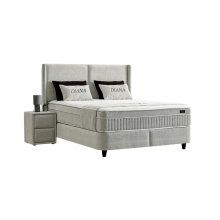 Тапицирана спалня с матрак DIANA 140 x 200 - тъмносив 328