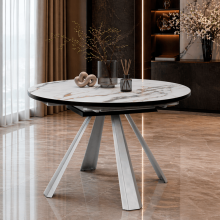 Разтегателна трапезна маса DOMINIK - бял 02