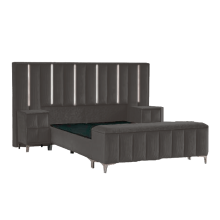 Тапицирана спалня с матрак MOONLIGHT 180 x 200 - сив 190