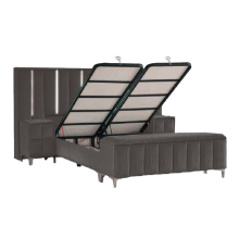 Тапицирана спалня с матрак MOONLIGHT 180 x 200 - сив 190