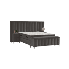 Тапицирана спалня с матрак MOONLIGHT 180 x 200 - сив 190