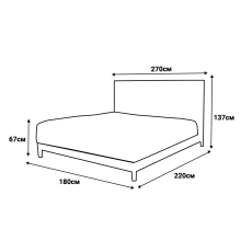 Тапицирана спалня с матрак MOONLIGHT 180 x 200 - сив 190