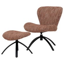 Кресло с табуретка HAMS - кафяво