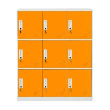 Метален шкаф Carmen CR-1298 J - бял / оранжев