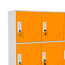 Метален шкаф Carmen CR-1298 J - бял / оранжев