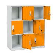 Метален шкаф Carmen CR-1298 J - бял / оранжев