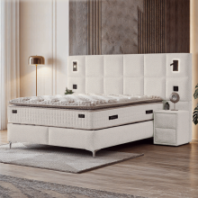 Тапицирана спалня с матрак IBIZA 180 х 200 - крем AN Тапицирана спалня с матрак IBIZA 180 х 200 - крем AN